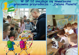 W SP 12 znajduje się nowoczesna pracownia przyrodnicza – „Zielona Planeta”