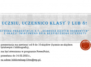 Wyniki konkursu “Ochrona Danych Osobowych” z okazji Światowego Dnia Bezpiecznego Internetu