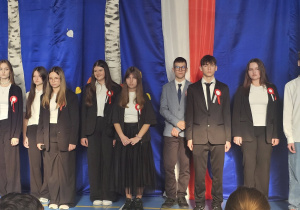 Uczniowie podczas uroczystości