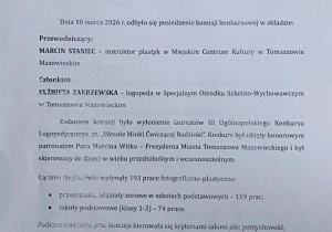 Protokół komisji konkursowej