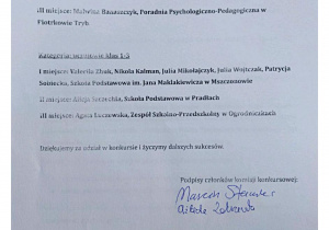 Protokół komisji konkursowej