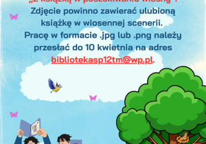 Konkurs fotograficzny „Z książką w poszukiwaniu wiosny”- plakat