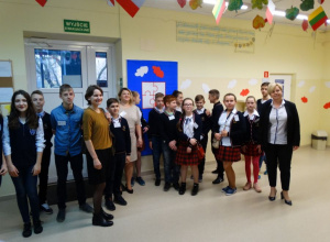 Powitanie gości z Litwy w szkole