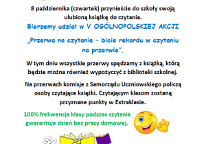 "Przerwa na czytanie – bicie rekordu w czytaniu na przerwie" w SP 12